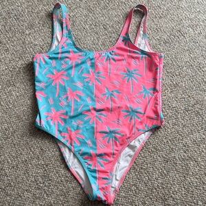 Chubbies Palm Tree One Piece - Pink and Blue